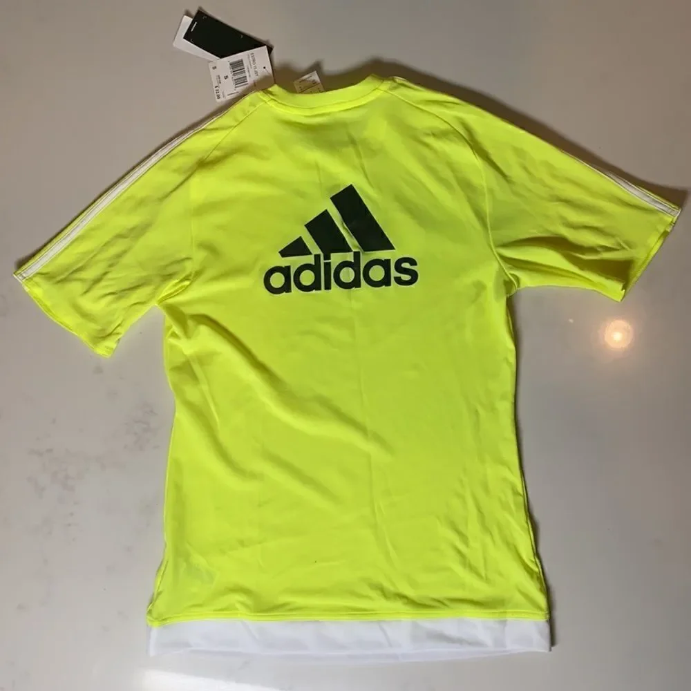 Adidas Men’s Yellow with White Detail Jersey T-Shirt Size S NWT